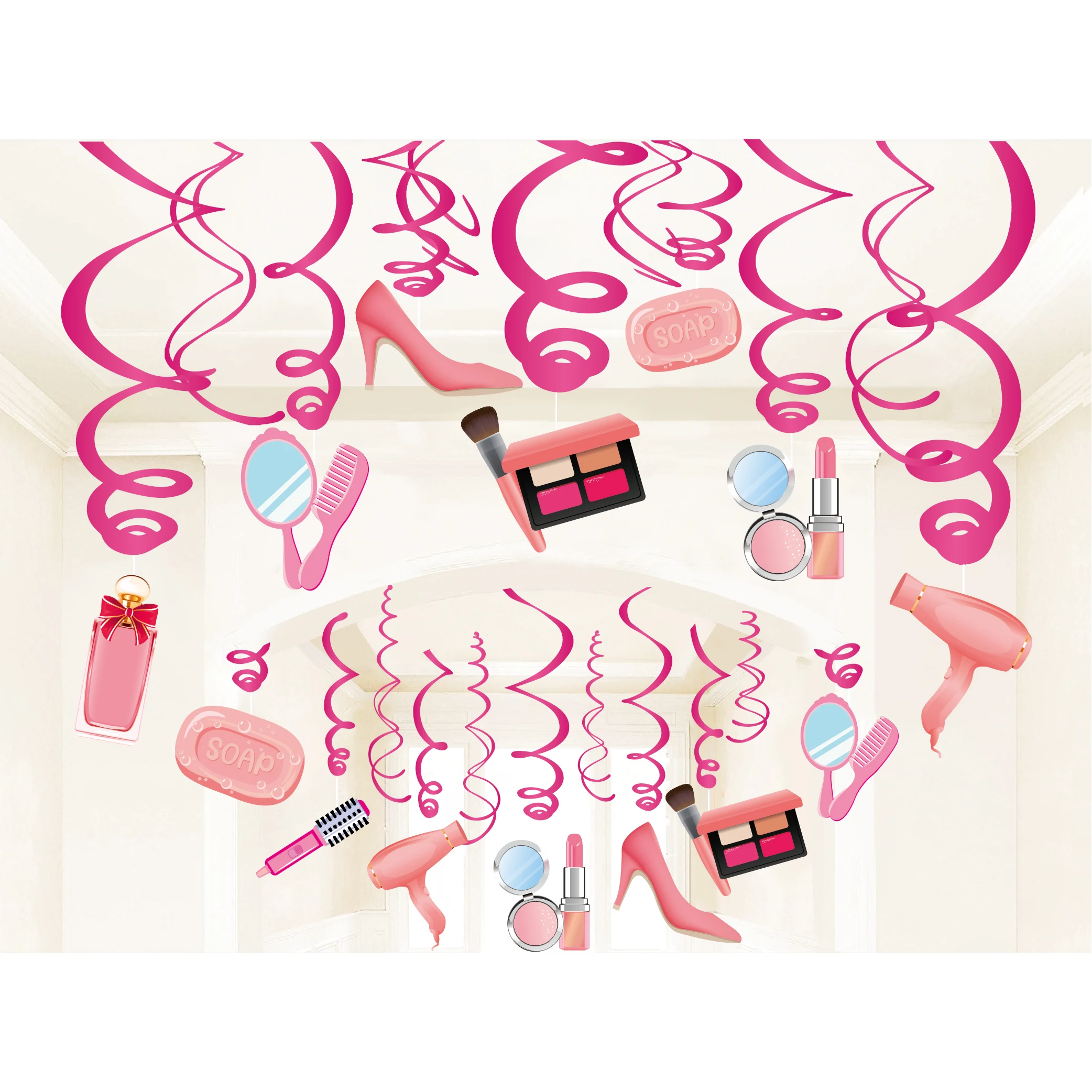 30 шт. стены потолок Фольга спирали детского дня рождения девочки составляют