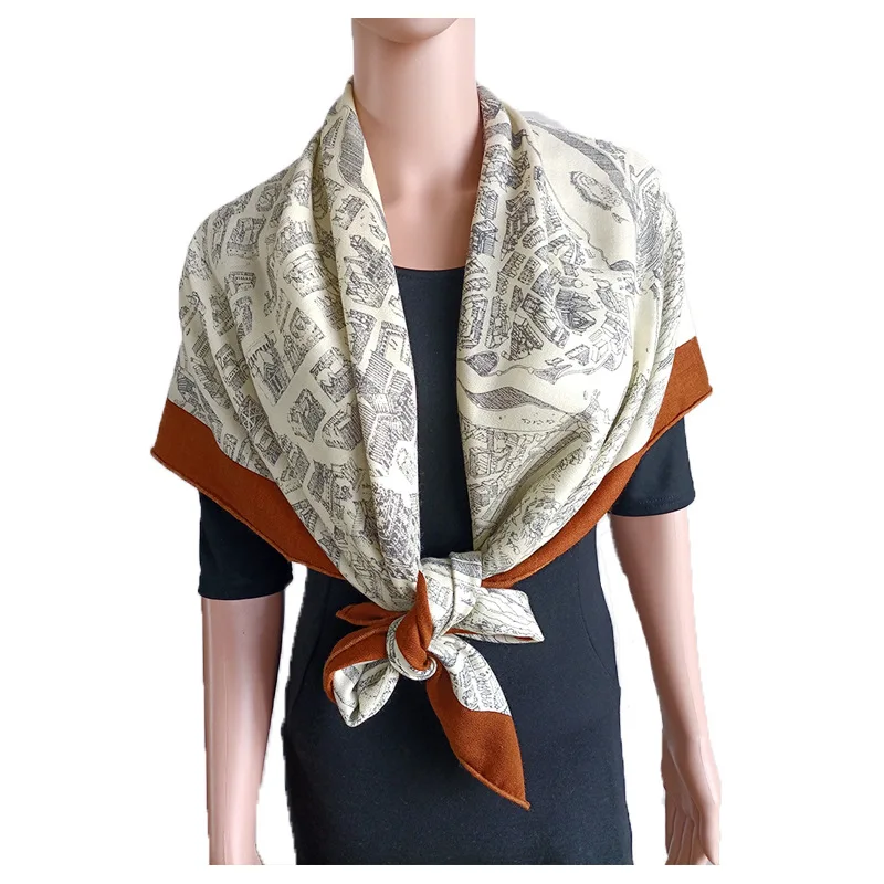 

Outdoor Winter Scarf Women Shawl Warm Wrap Muffler Foulard Fashion Wool Hijab Pashmina Classic Design Handrolled 135cm