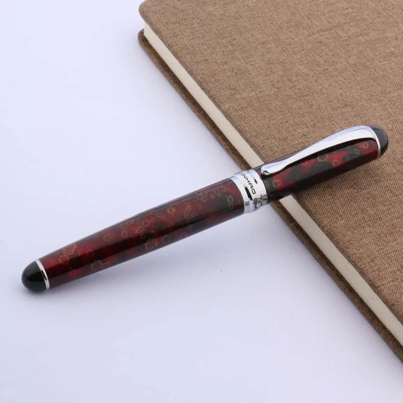 Металлическая шариковая ручка Jinhao 750 с темно-красным ледяным цветком | Канцтовары