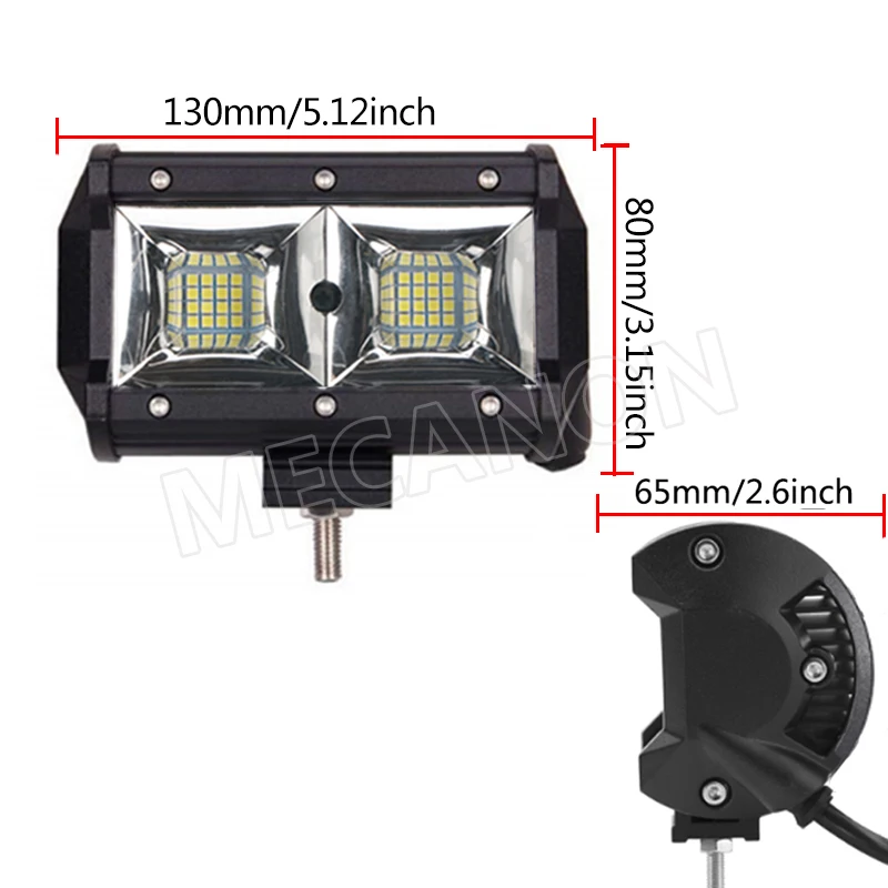 5 дюймов 96 Вт Светодиодный светильник светодиодный бар Точечный Предупреждение