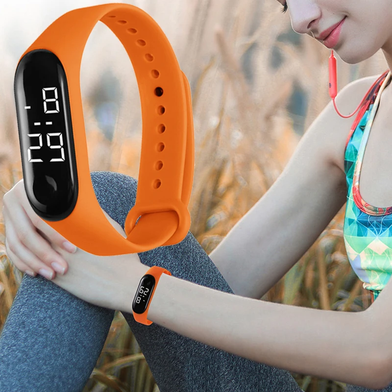 Модные спортивные часы для женщин мужчин детей электронные силиконовые браслеты