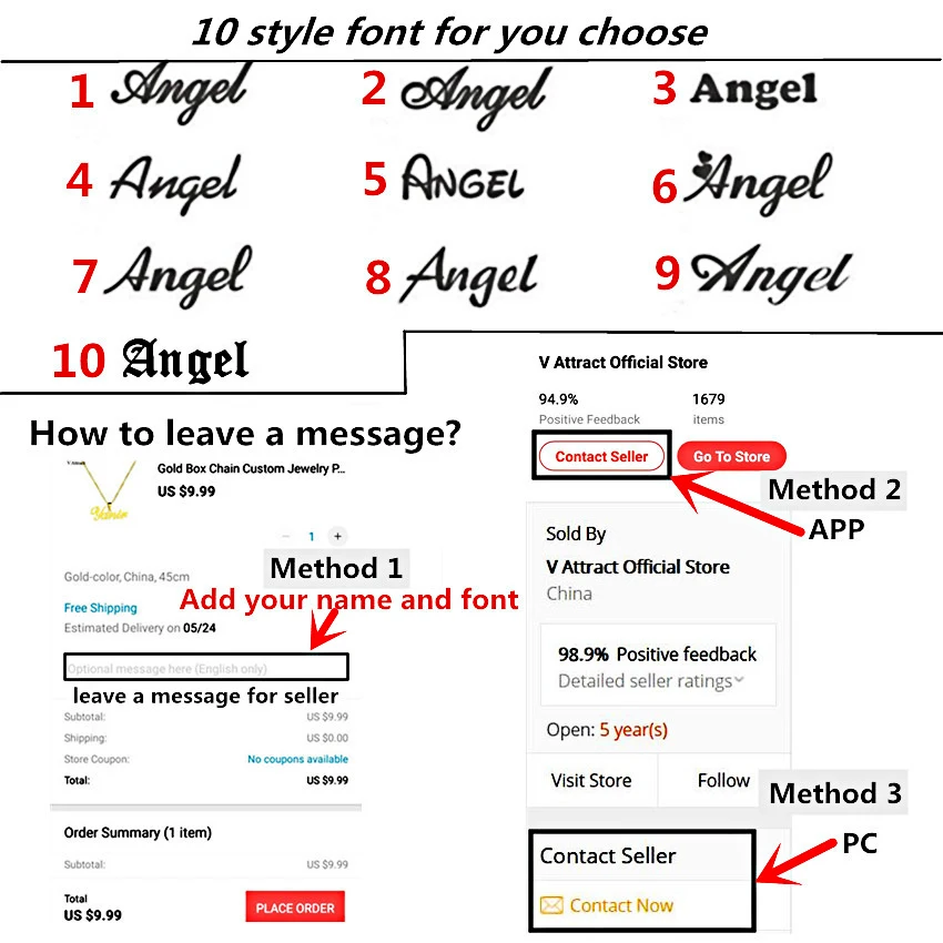 V притягивающее специальное ожерелье с надписью на заказ золотое из нержавеющей