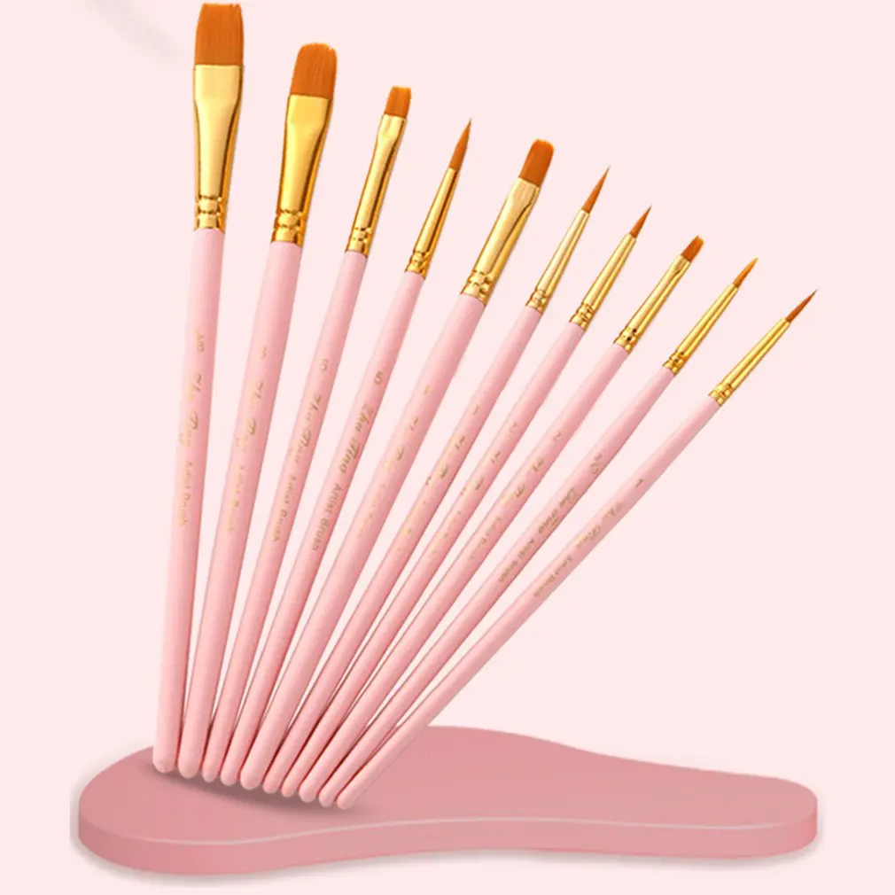 Наконечники из синтетического нейлона с деревянной ручкой для рисования набор