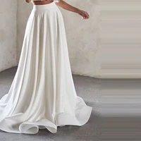 bridal satin skirts floor length a line pleated formal special occasion party women plus size long skirts