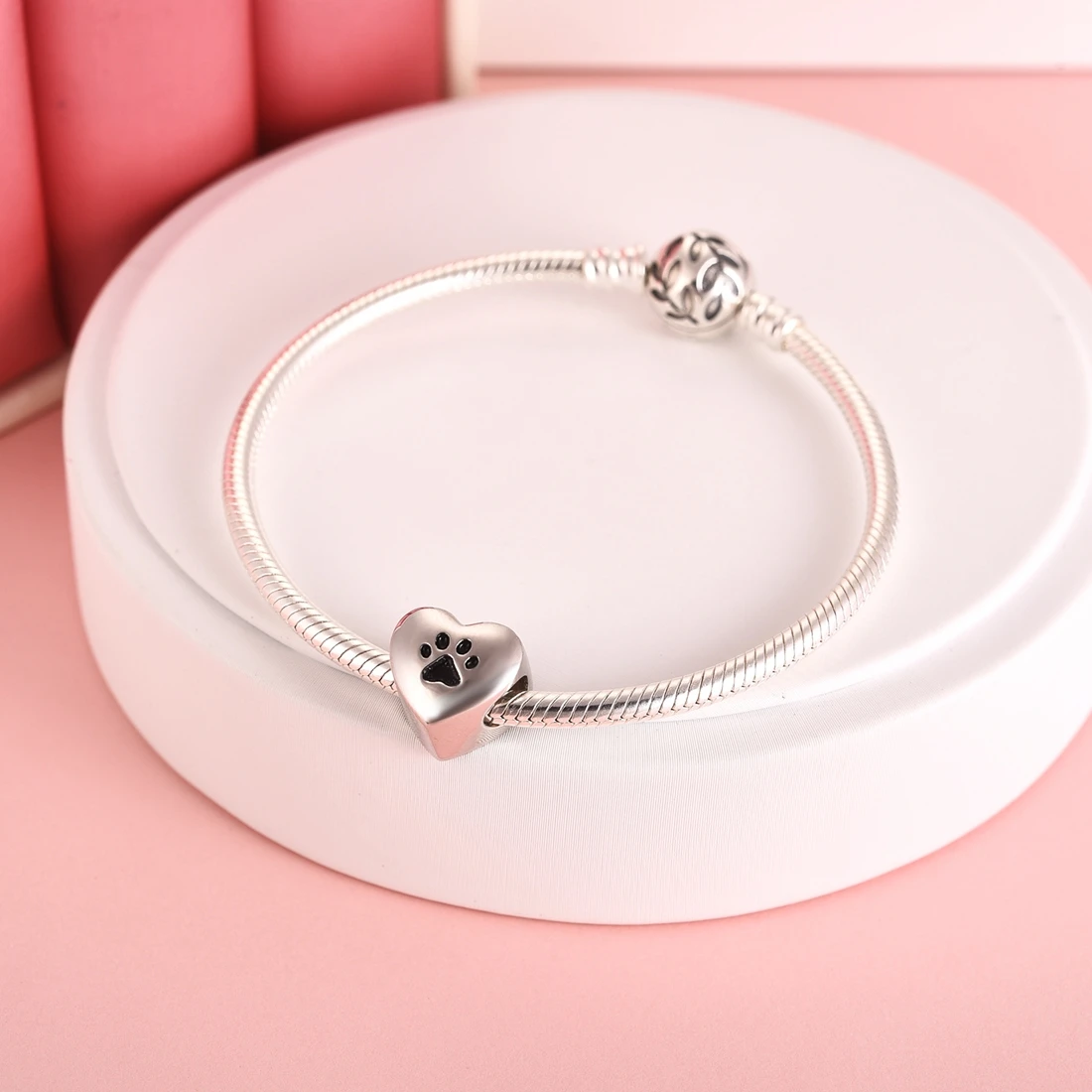 DALARAN New Trendy 925 Sterling Silver Heart Shape Foot Bead Charms Original Fit Charm Bracelet Jewelry Making | Украшения и