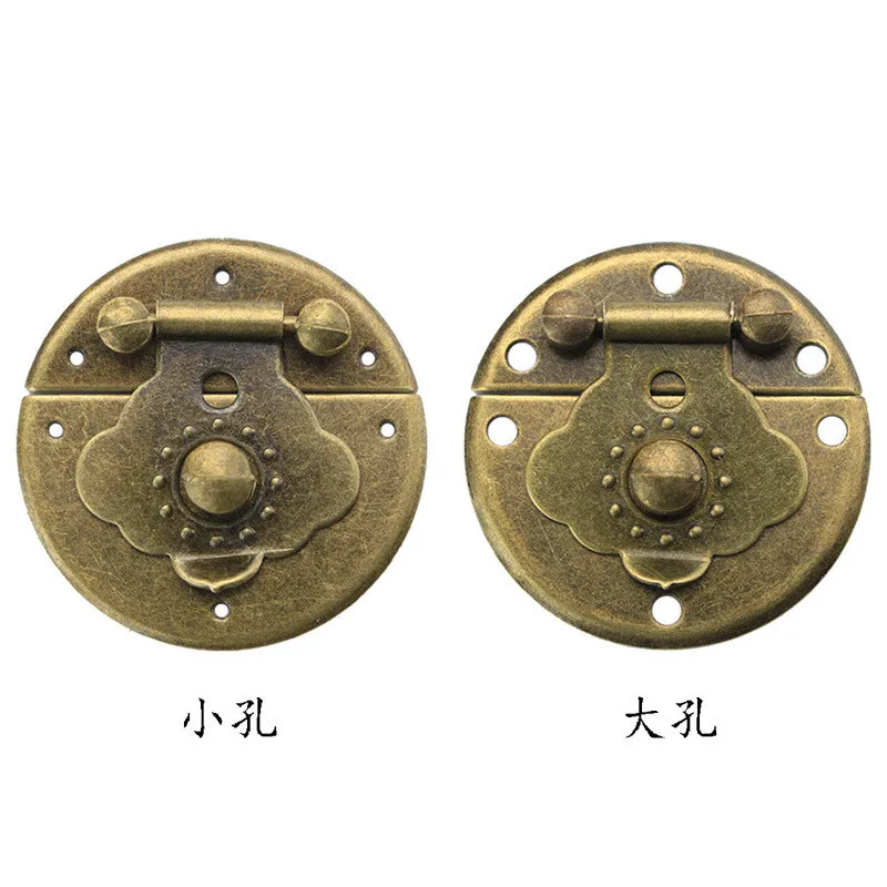 

2PCS Antique Bronze Hasp Lock Round Alloy Latch Hook Jewelry Wood Box Suitcase Cabinet Furniture Decorative Hardware Accessories