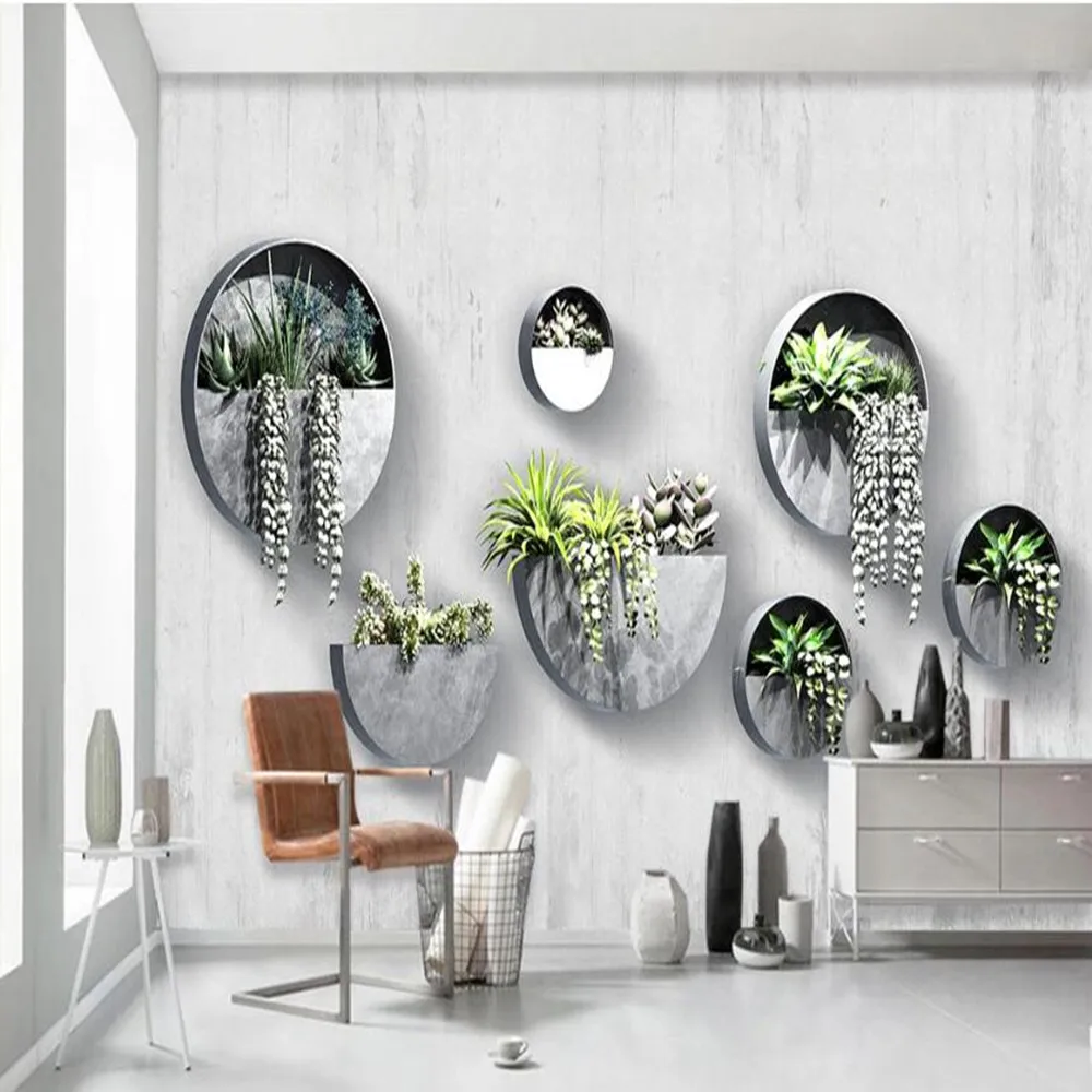 Milofi большие обои на заказ 3D простые маленькие свежие трехмерные зеленые растения