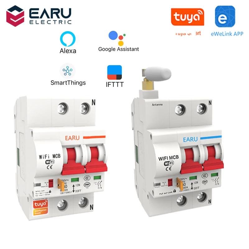 1P-4P 10A-125A Беспроводная смарт WIFI схема таймер выключателя eWelink Tuya APP Vioce