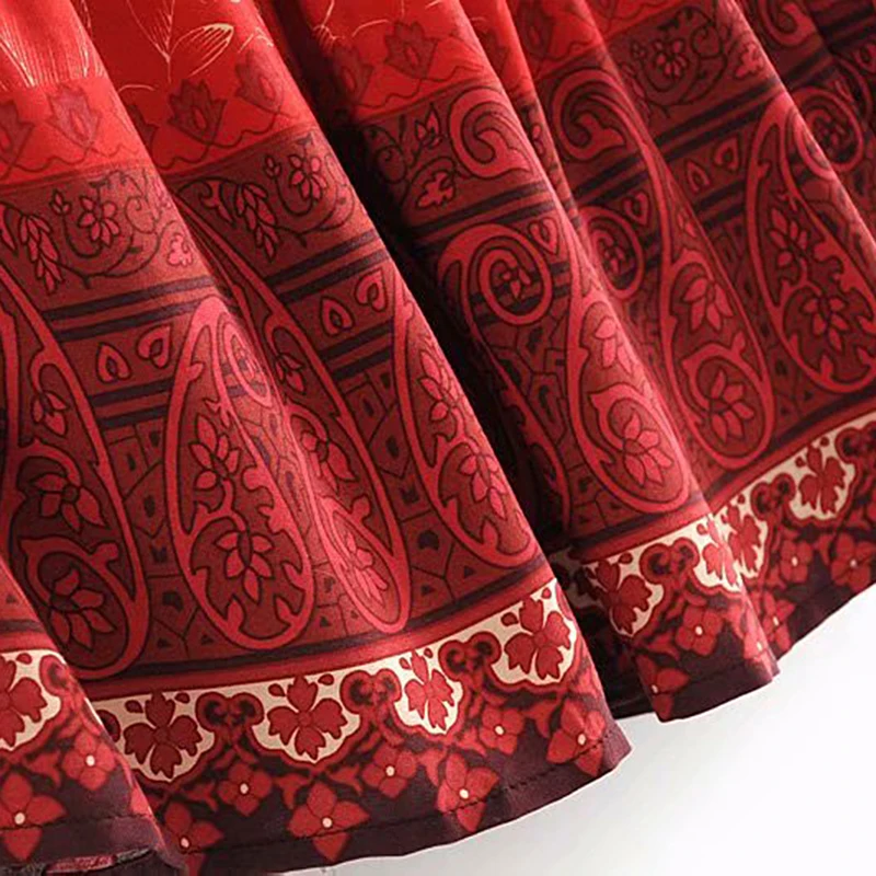 Boho шикарная летняя винтажная плиссированная юбка макси с цветочным принтом женская мода эластичный лоскутный пояс пляжные женские юбки mujer
