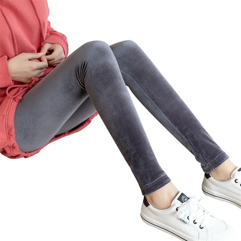 

Женские бархатные леггинсы с высокой талией VISNXGI, Теплые повседневные облегающие эластичные черные леггинсы до щиколотки с мягкой подошвой