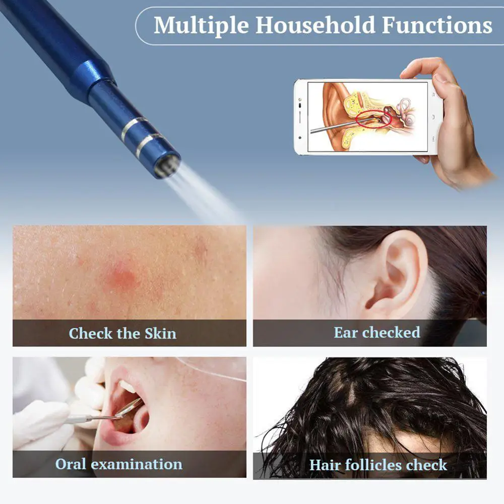 USB Visual Ear Spoon Earwax Clean Tool 5.5mm 3 In 1 Cleaning Endoscope 0.3MP Mini Camera for Android PC Health Care | Безопасность и