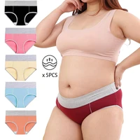 plus size m 5xl stitching color high waist panties cotton stretch briefs abdomen panties sports gym patchwork womens underwear