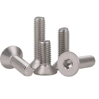 20pcs 304 stainless steel m3 m4 m5 flat head screws countersunk head hexagon screws allen bolts grade 4 8