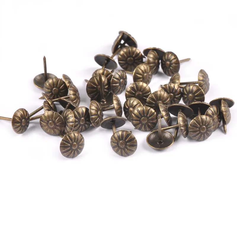 

50 шт., латунные гвозди для обивки, антикварная мебель, дверной ящик для дивана, чехол, декор, шпилька, головка, дверной гвоздь, деревообрабатывающий инструмент c2893