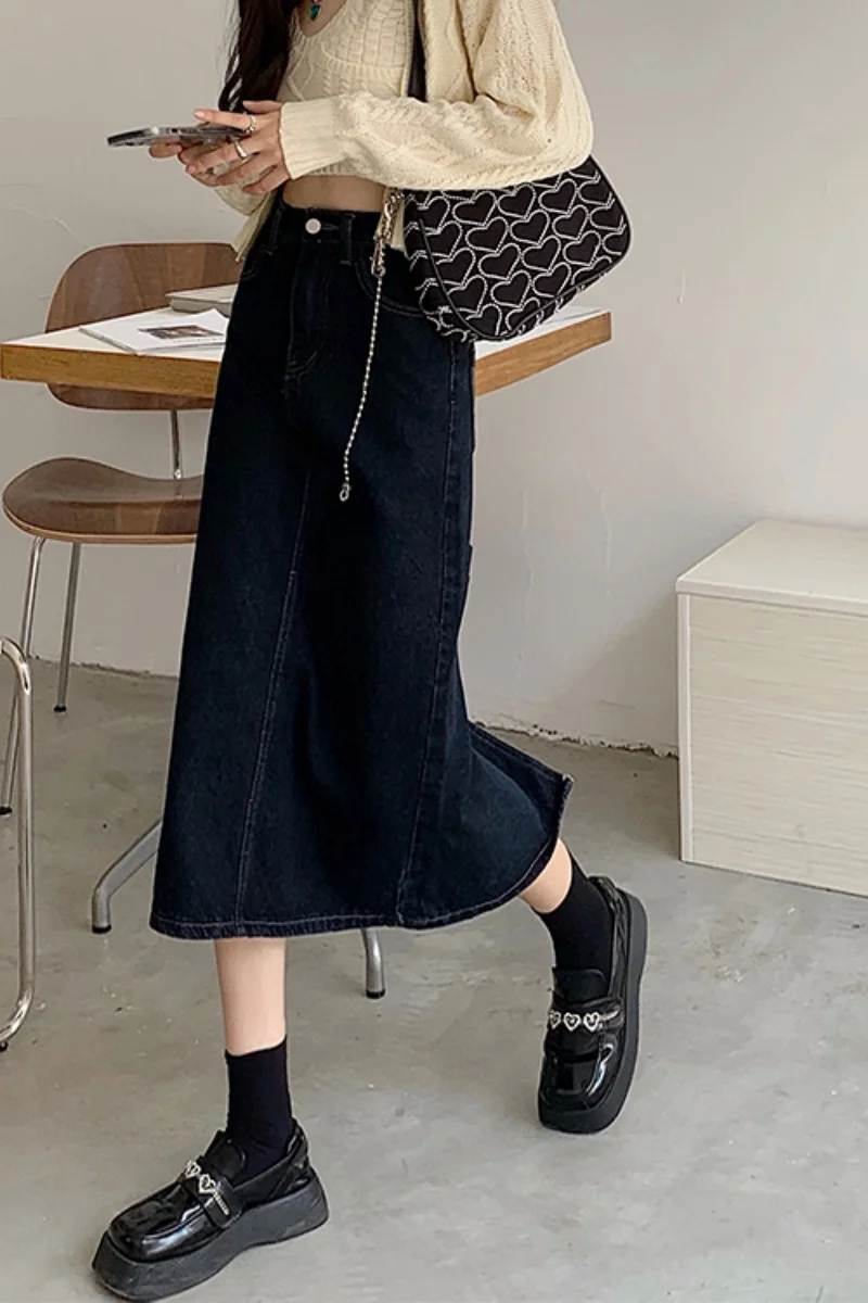 Облегающая Юбка-трапеция с завышенной талией Новинка весна-осень 2021 женская