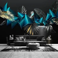 custom 3d wallpaper modern geometric tropical plant leaf photo wall mural living room tv sofa background decor papel de parede