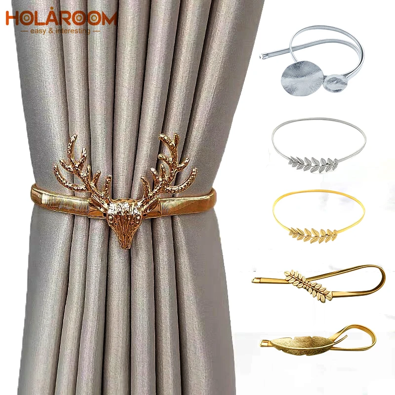 

Christmas Elk Leaves Elastically Stretchable Curtain Clip Curtains Holders Buckle Clips Tieback Curtain Accessories Home Decor