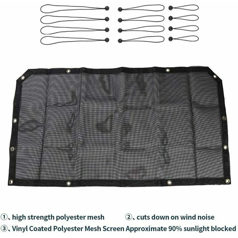 

Car Sunshade Mesh Sun Shade Bikini Top for Jeep Wrangler JL& Gladiator 2018-2020