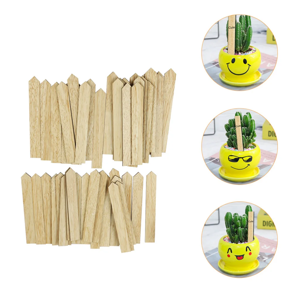 

50 Pcs Plant Labels Wooden Gardening Tags Durable Plant Markers Flower Labels