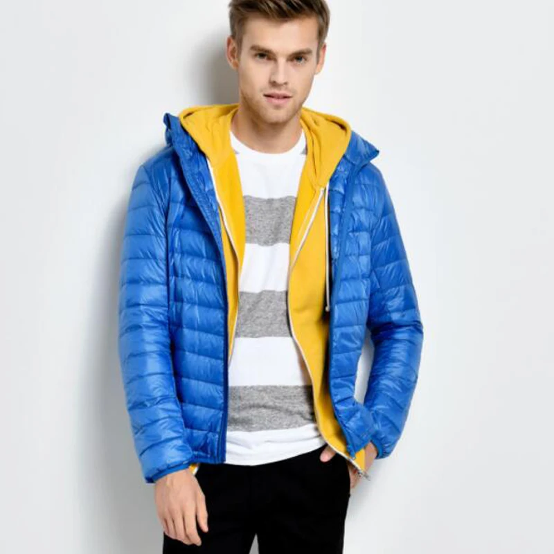 

Winter Padded Jacket Men Brand Thin Duck Down Collar VogueWarm Coat Outerwear Parka Jackets Plus Size XXXL Men Down Jacket