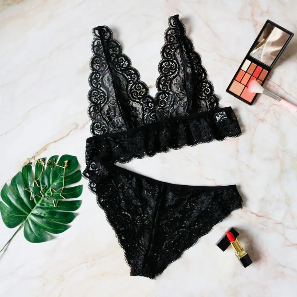 JAYCOSIN с регулируемыми бретельками комплект бюстгальтером женское кружевное