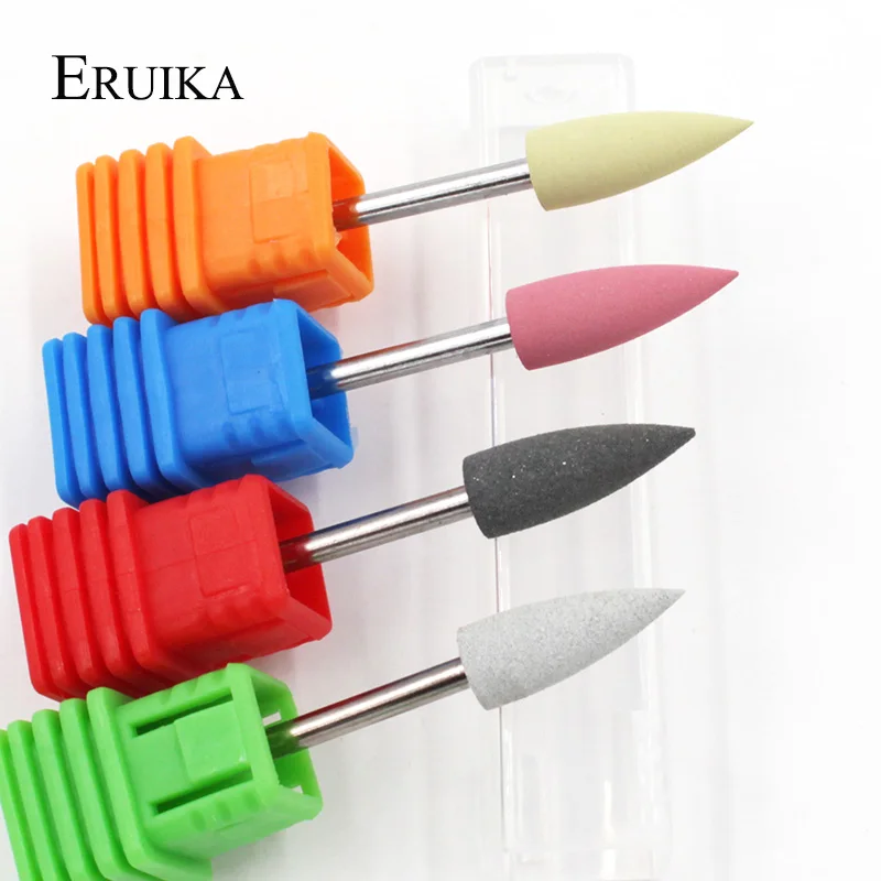 Eruika 4 шт./компл. 6*16 мм пуля дрели Глава ногтей силиконовой резины Бит Nail буфера Mills