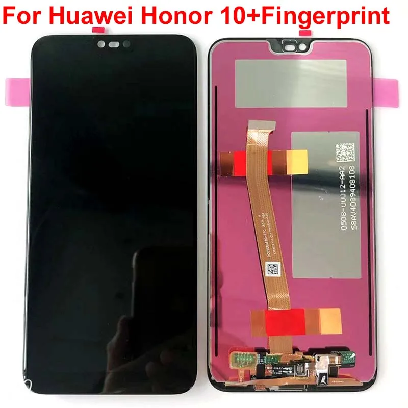 Протестированный для 5,84 'huawei Honor 10 COL-L29 ЖК-дисплей+ кодирующий преобразователь сенсорного экрана в сборе Замена+ отпечаток пальца