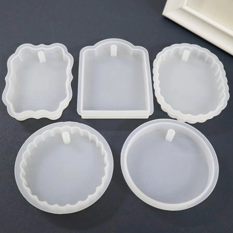 

12Pcs/Set Crystal Epoxy DIY Resin Mold Keychain Geometry Pendant Silicone Mould
