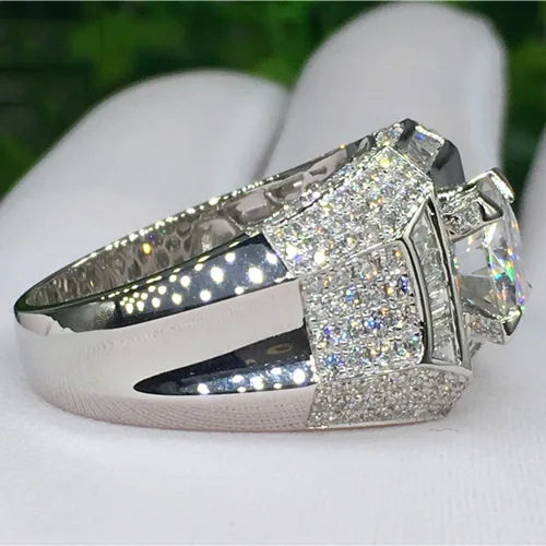 Мужское кольцо с бриллиантом Anillo Esmaltado Золотое из серебра 925 пробы 3 каратами 14 к