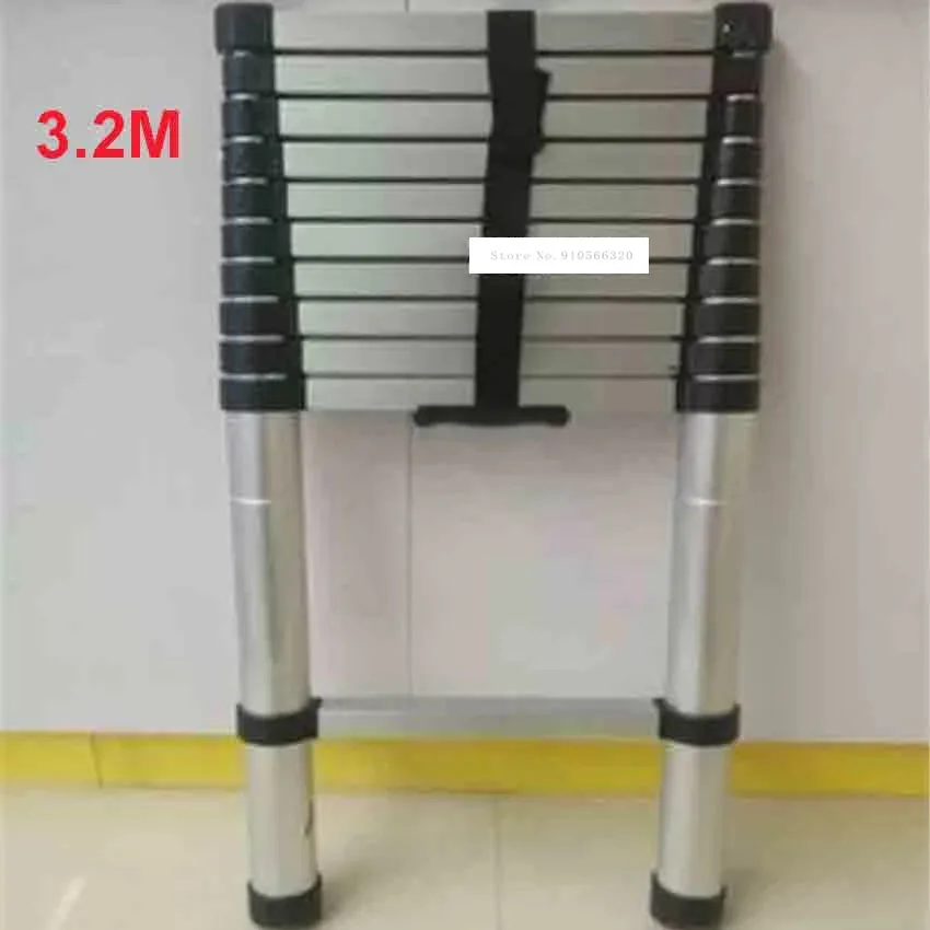 New DLT-A Portable Safety Extension Ladder Thick Aluminum Alloy Single-sided Straight Ladder Household 3.2 Meters 11-Step Ladder