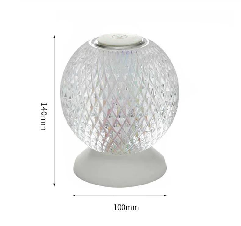 

Brand new Italian design acrylic Kartell table lamp rechargeable crystal art deco LED night light bedroom touch light