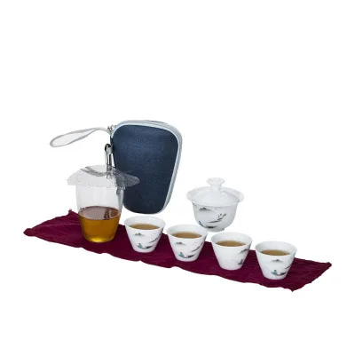 Керамический чайник Gaiwan teacups Gaiwan, чайная чашка для Пуэр китайский заварочный чайник портативный дорожный чайный сервиз, кружка для вина