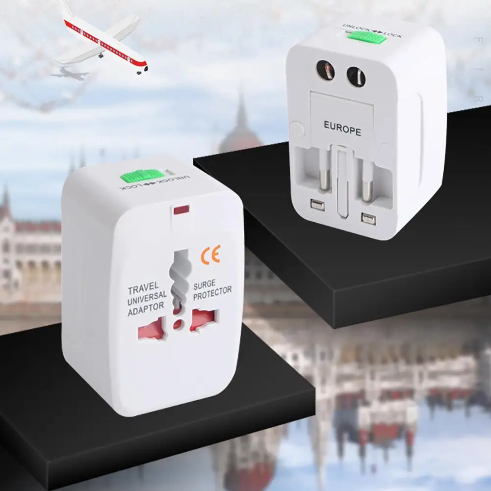 Новый 2 USB зарядка Универсальный дорожный адаптер Все в одном по всему миру