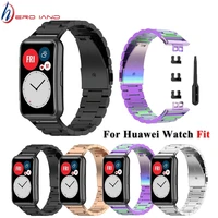 replacement metal bracelet for huawei fit watchband stainless steel wrist strap band for huawei watch fit correa accessories