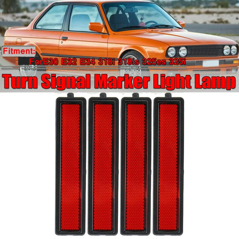 4 шт. автомобиль красный указатель поворота светильник бампер боковые Габаритные