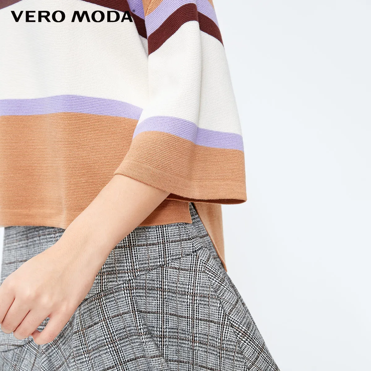 Женский свободный свитер в полоску разных цветов Vero Moda | 319124510 Женская одежда