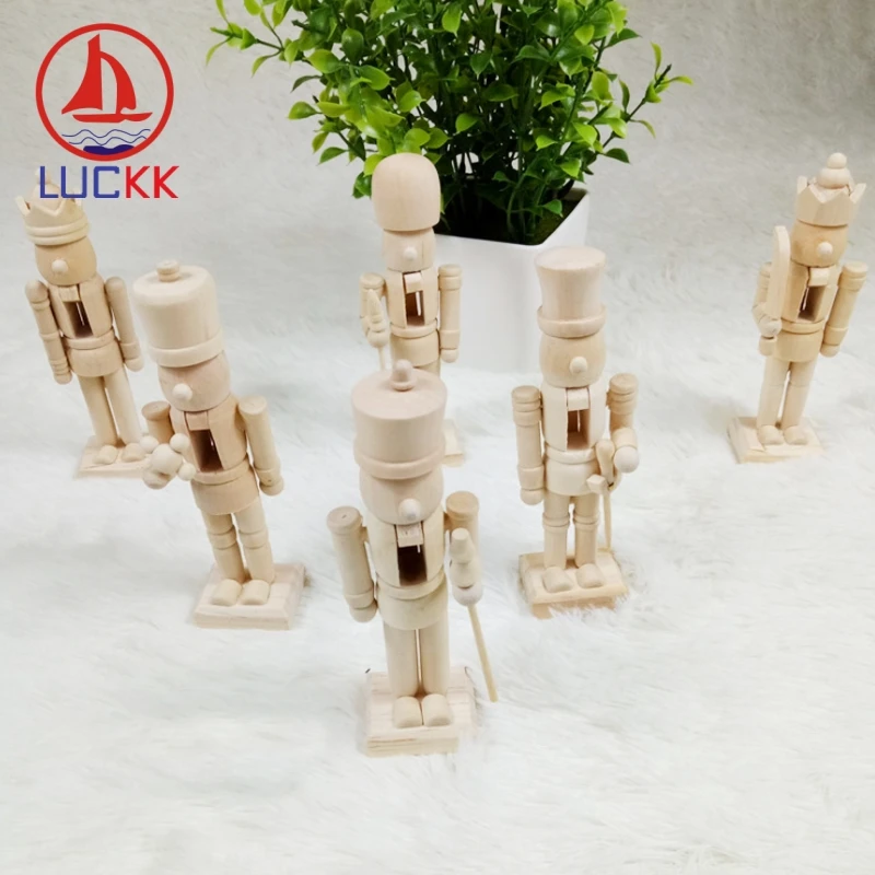 LUCKK 12 см бурливуд DIY Рождественский Декор деревянный гайкер солдат миниатюрные