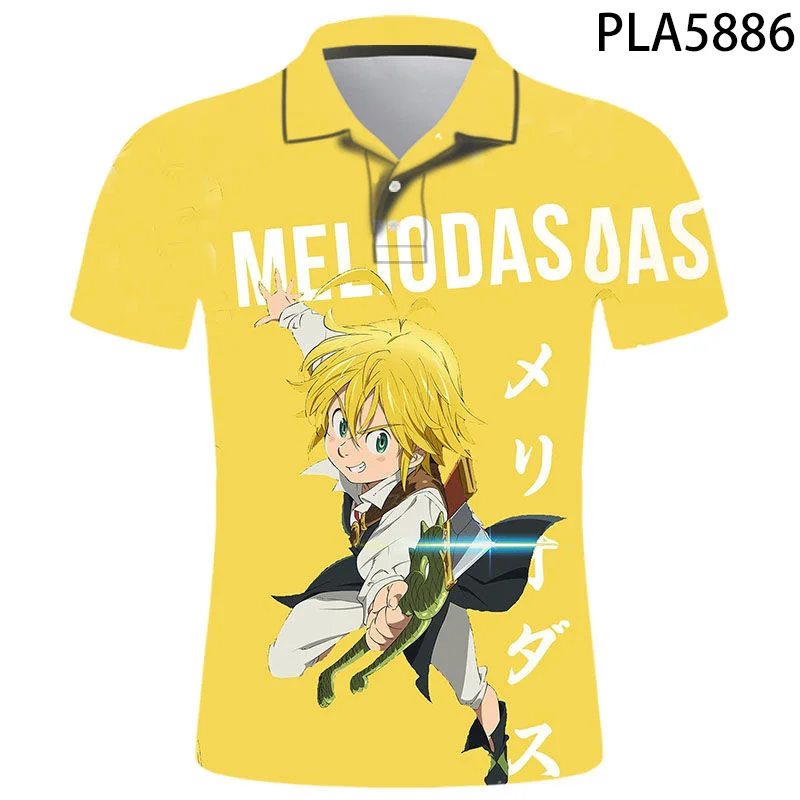 Hombre Camisa De Polo 3D печатных сапоги в Стиле персонажа Дианы из игры The Seven Deadly грехов Nana