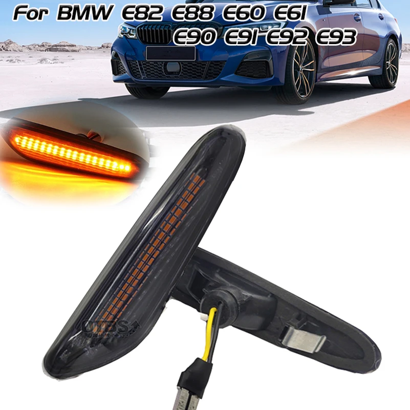 2x дым светодиодный боковой габаритный фонарь течет синий/желтый указатели