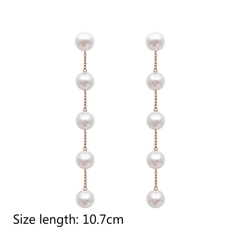 

Ohrringe Mode Neue Einfache Temperament Lange Kette Quaste Perle Ohrringe frauen Verkauf Frauen