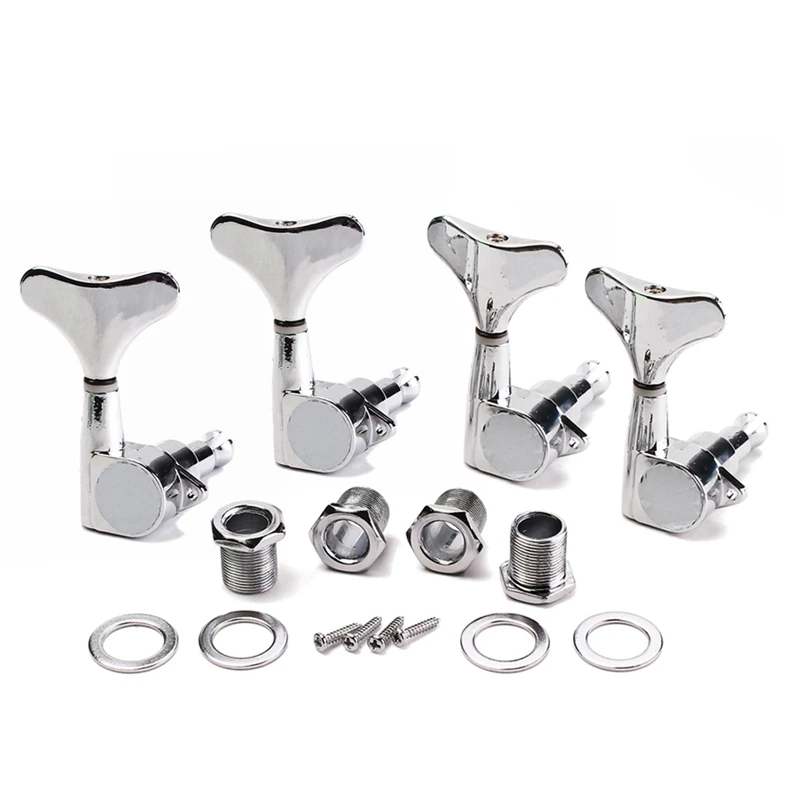 

1 Set 4R Electric Bass Guitar Tuners Machine Heads Bass Guitar Tuning Pegs & 1 Set Guitar Picks And-Pick Holder Case