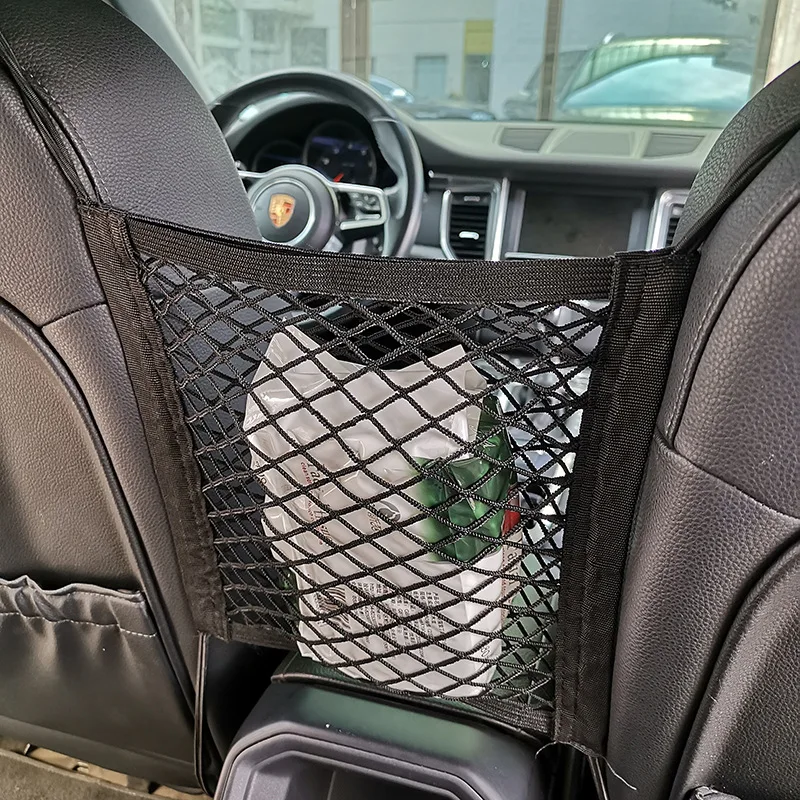 

Universal car Back Seat Trunk Elastic String Net Auto Storage Bag Mesh Holder For Cars Luggage Organizer Travel Pocket 4 Hooks