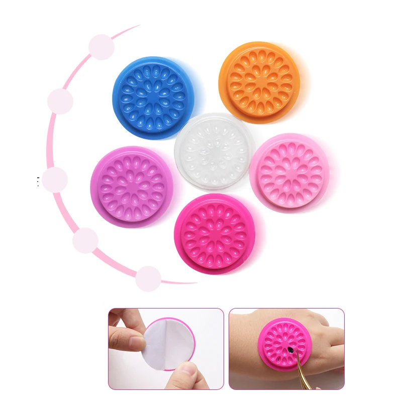 

Прокладка для клея для наращивания ресниц, цветные пластиковые поддоны для клея в форме цветка, 20 шт./лот