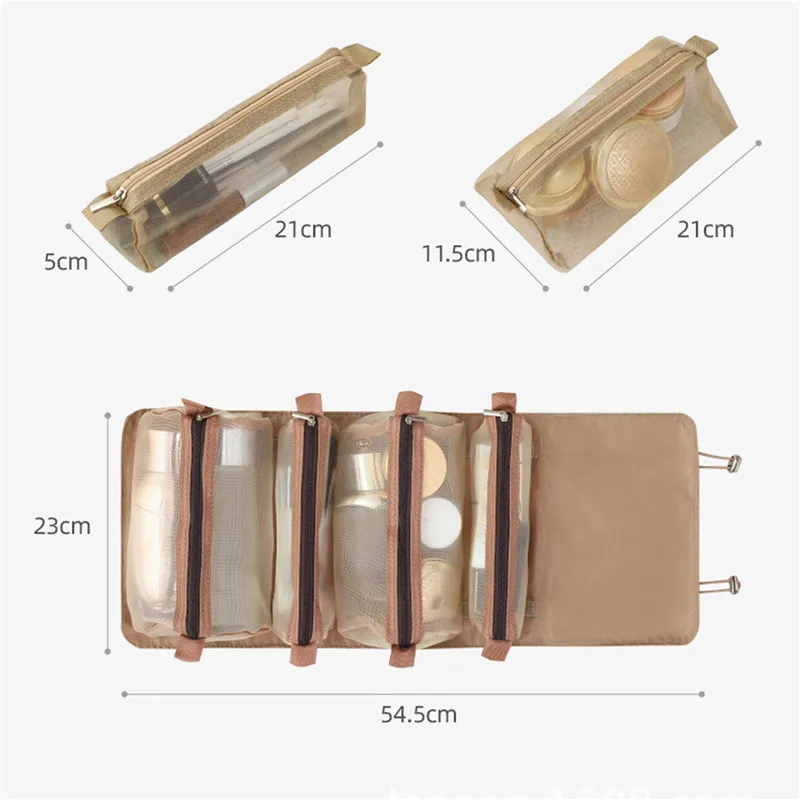 

Travel Cosmetic Bag Women Mesh Make Up Box Bags Beautician Necessarie Toiletry Makeup Brushes Lipstick Storage Organizer