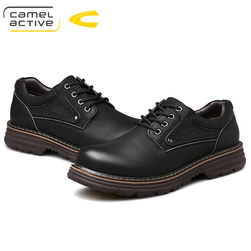 Мужские повседневные туфли Camel Active коричневые деловые из натуральной кожи мягкие