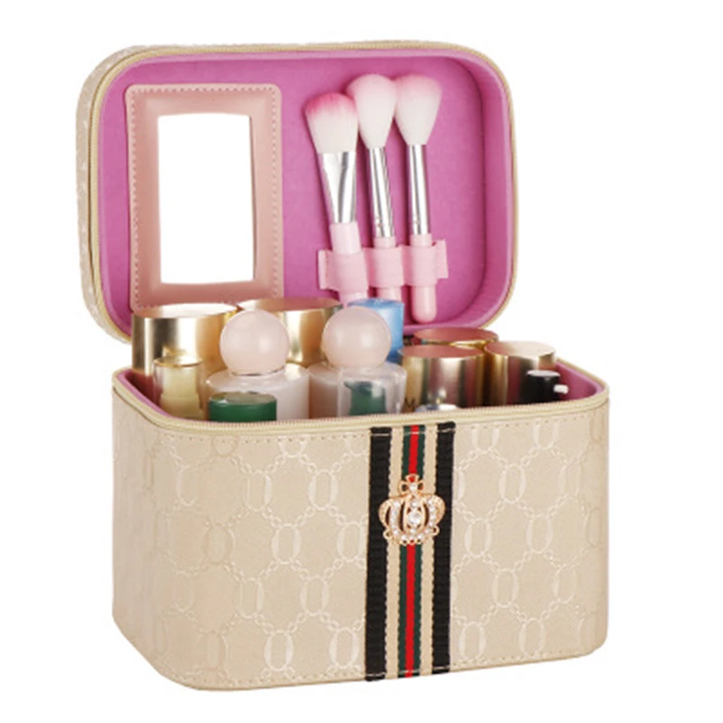 Вместительная косметичка модная портативная многослойная коробка для хранения