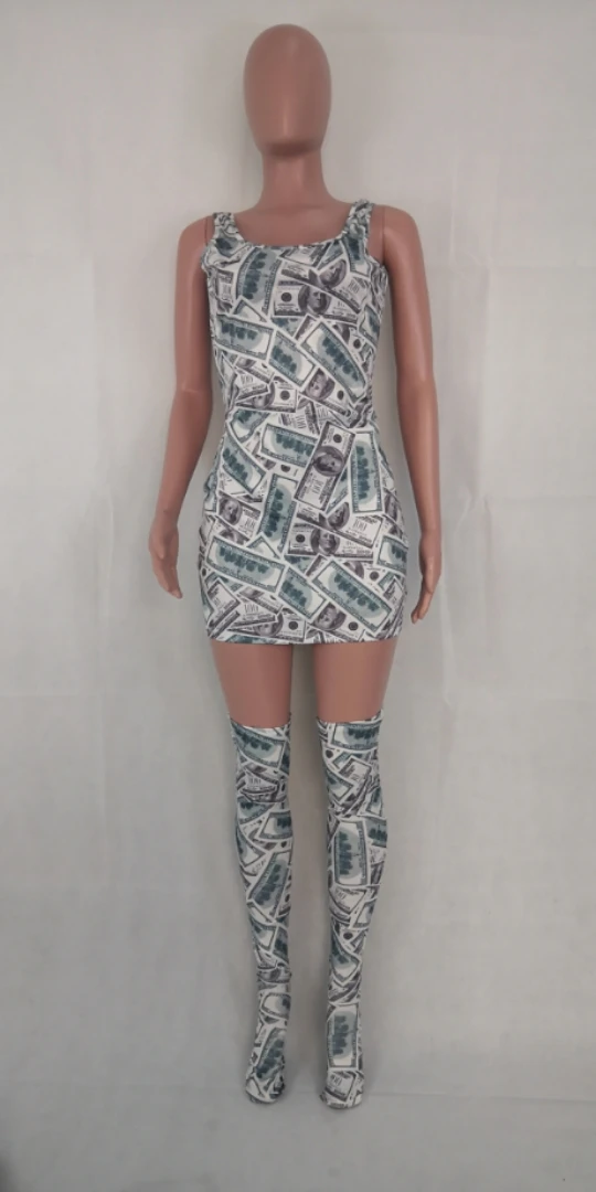 Сапоги для осени и зимы Большие размеры спортивный костюм с принтом доллара