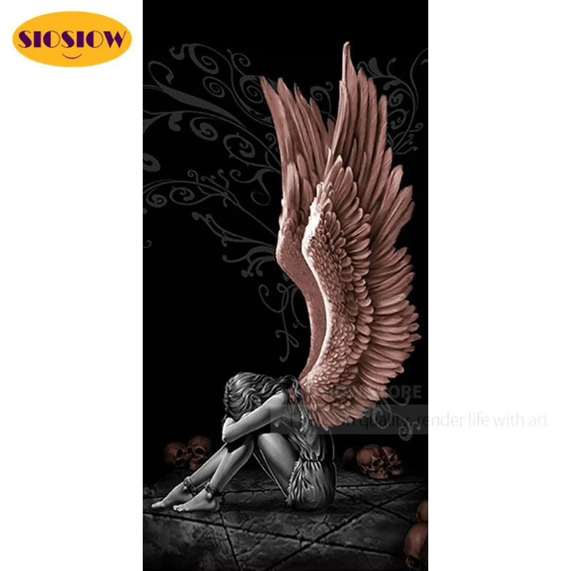 SIOSIOW 5D DIY алмазная живопись полная квадратная дрель с крыльями ангела Красота