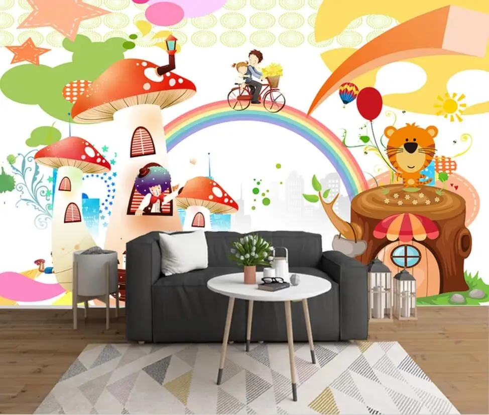 Настенные 3D обои Milofi на заказ Мультяшные животные для детской комнаты гостиной