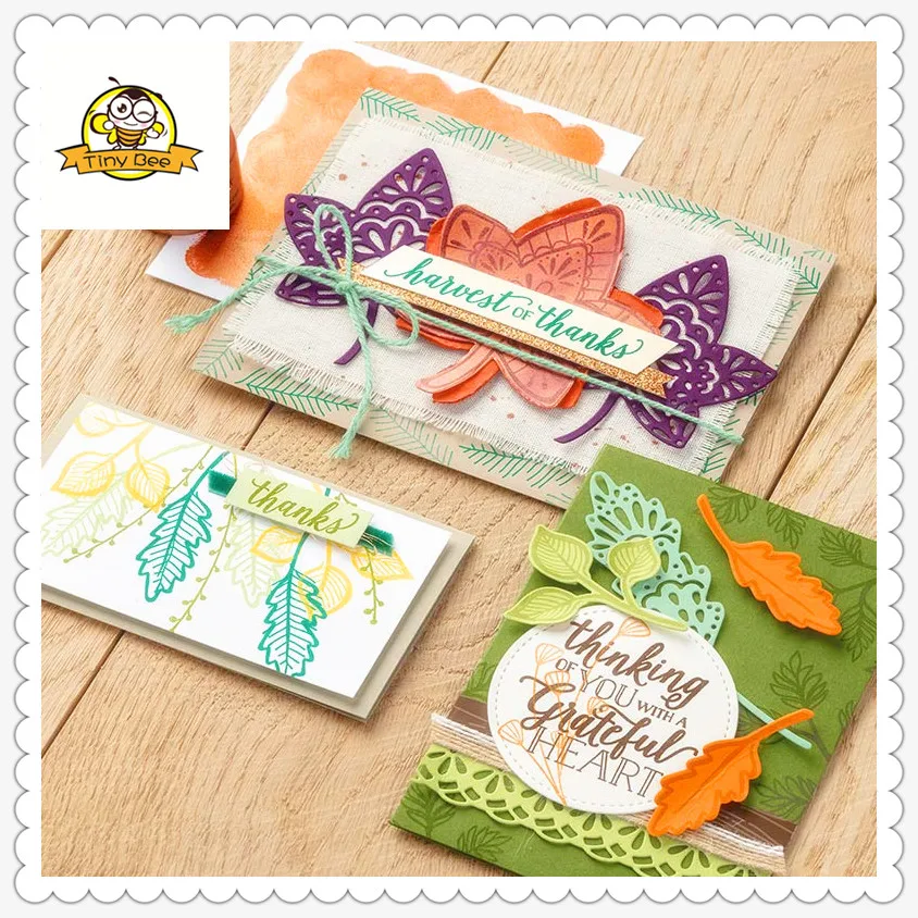 New Big Leaves Leaf Metal Cutting Dies and Clear Stamps for Scrapbooking DIY Card Making Cutting Crafts Stencil Dies